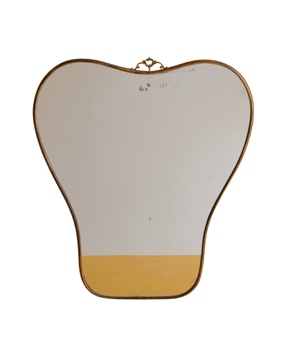 TAPERED CURVED BRASS MIRROR