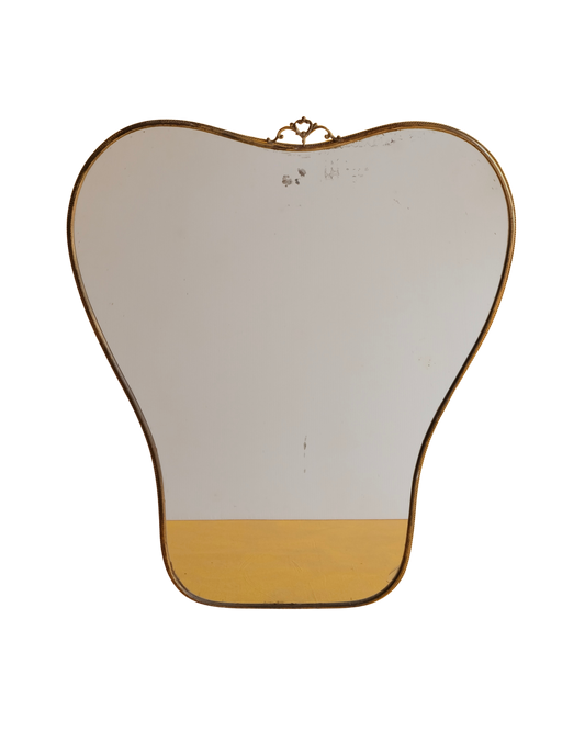 TAPERED CURVED BRASS MIRROR