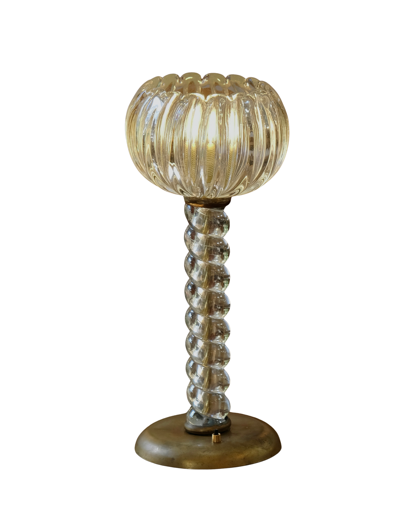 MURANO GLASS TWISTED STEM TABLE LAMP