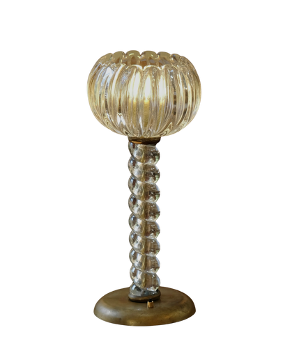 MURANO GLASS TWISTED STEM TABLE LAMP