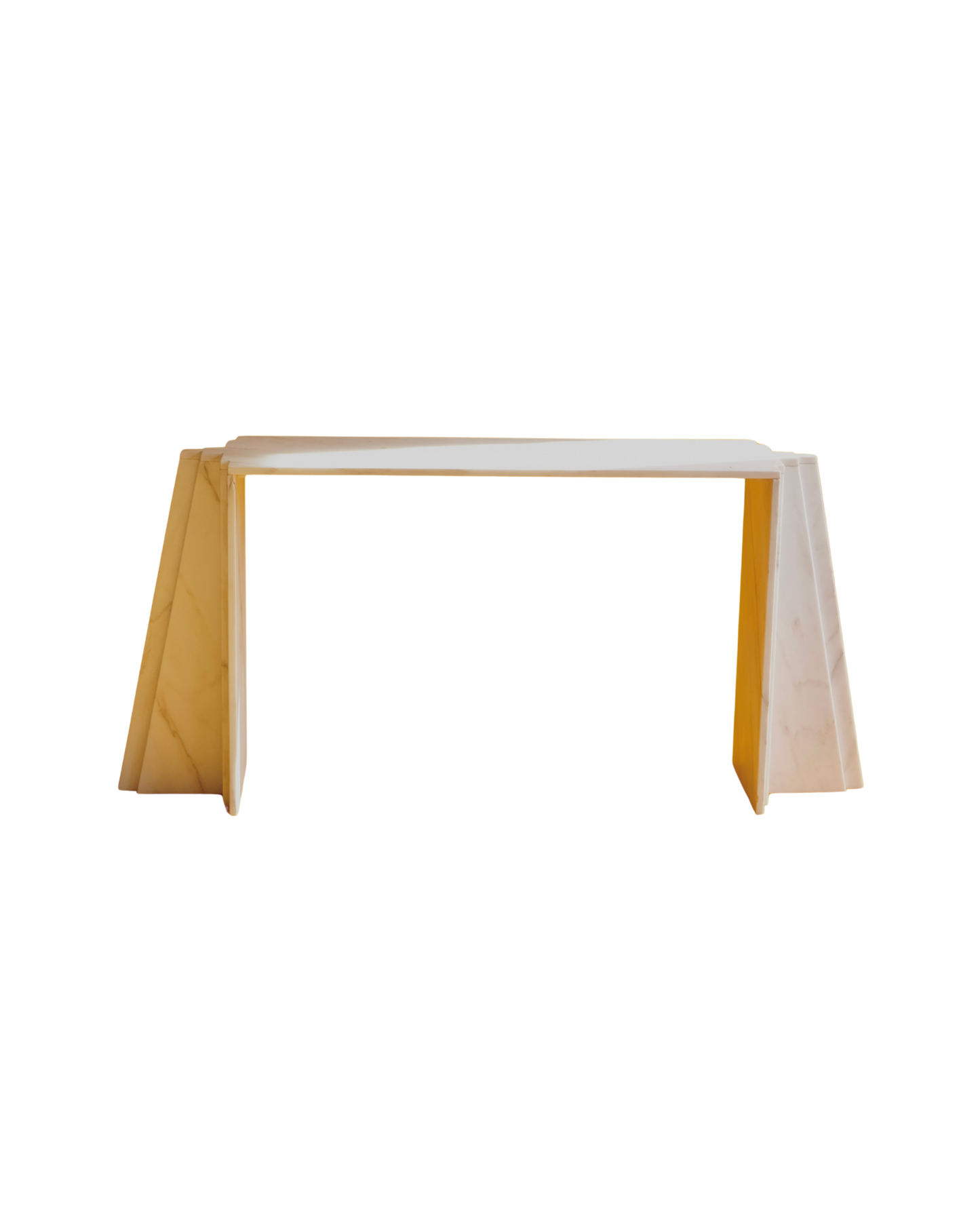 TIERED TRAVERTINE COLUMN CONSOLE