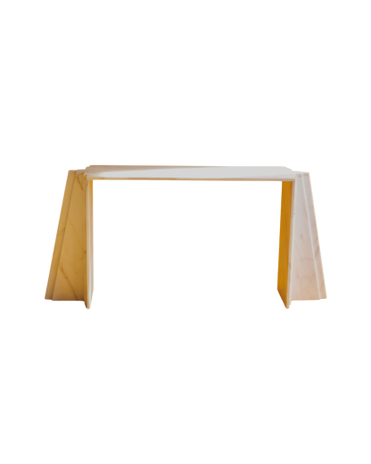TIERED TRAVERTINE COLUMN CONSOLE