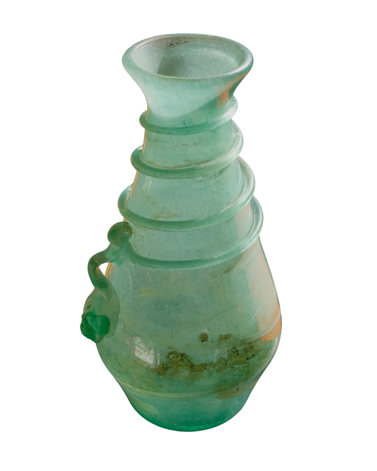 GREEN SCAVO MURANO GLASS SEGUSO JUG