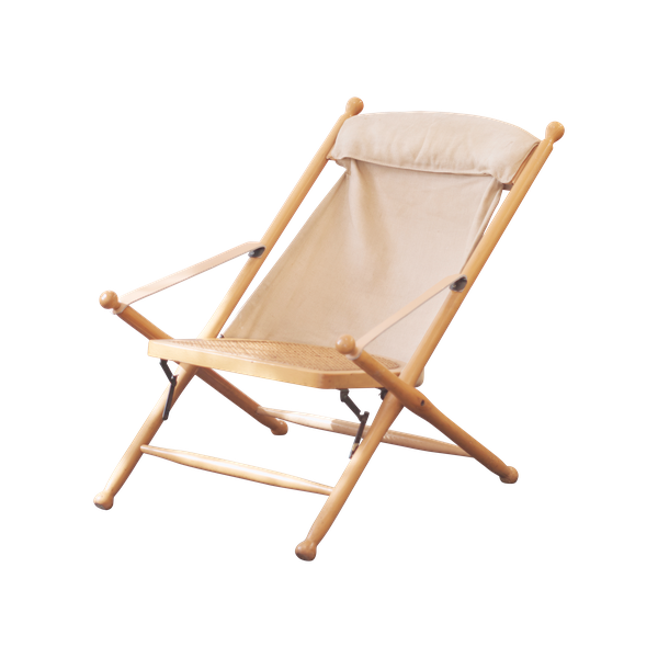 CANVAS SAFARI CHAIR w. LEATHER STRAPS