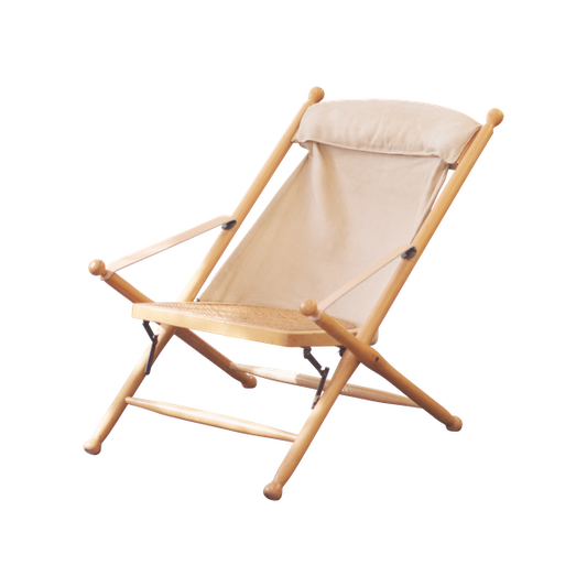 CANVAS SAFARI CHAIR w. LEATHER STRAPS