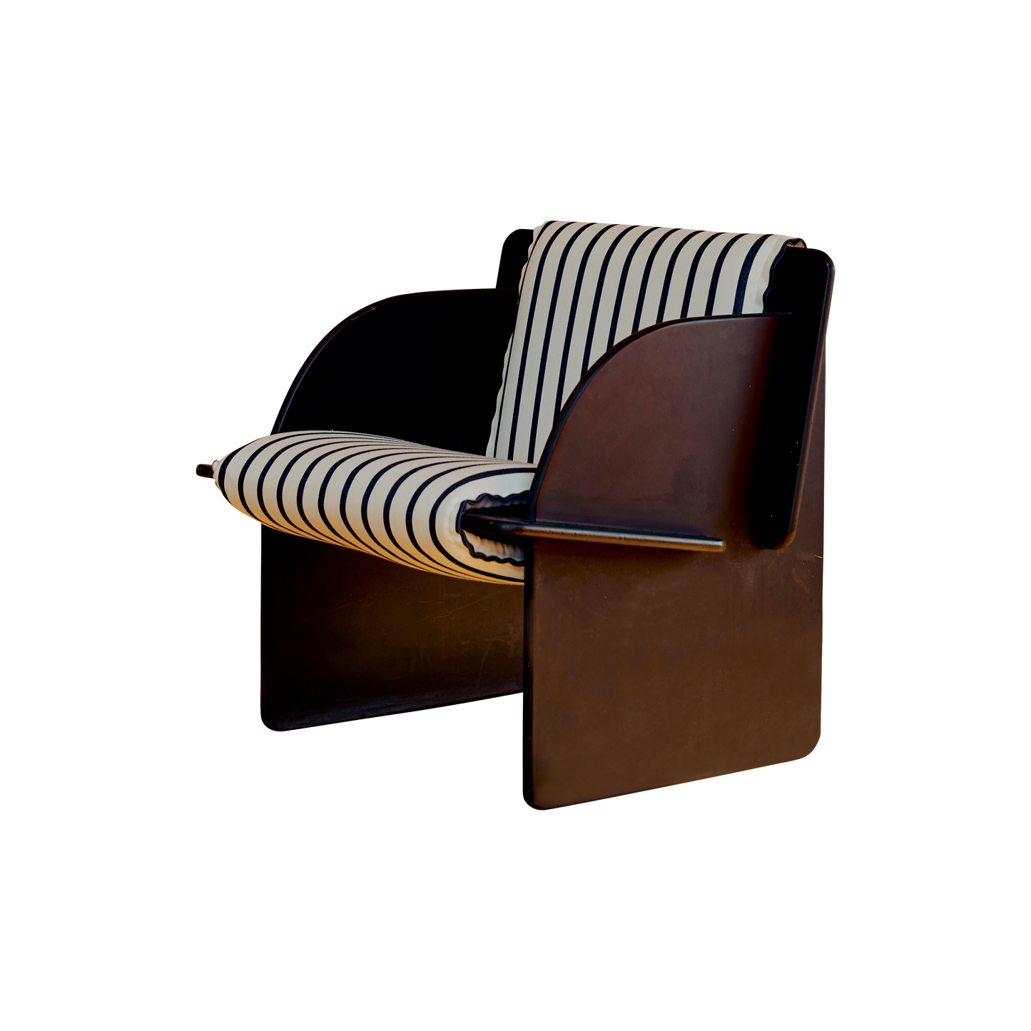 TRIO OF BLACK FOUR PANEL ARM CHAIRS