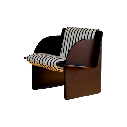 TRIO OF BLACK FOUR PANEL ARM CHAIRS